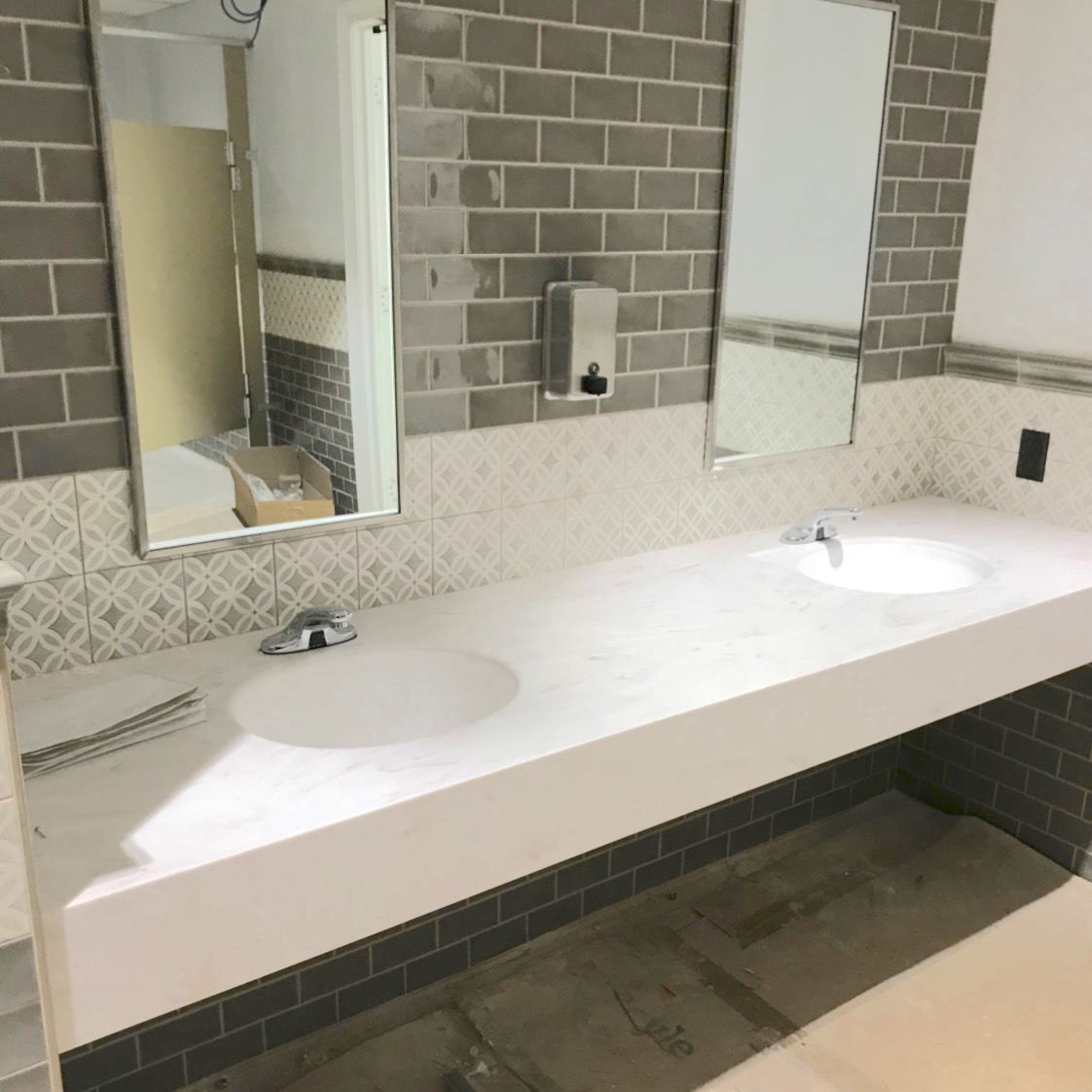 Commercial Bathroom Double Sinks